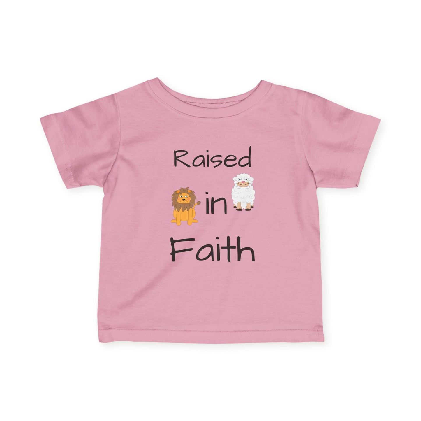 Cute 'Raised in Faith' Infant Tee - Adorable Baby T-Shirt for Christian Families