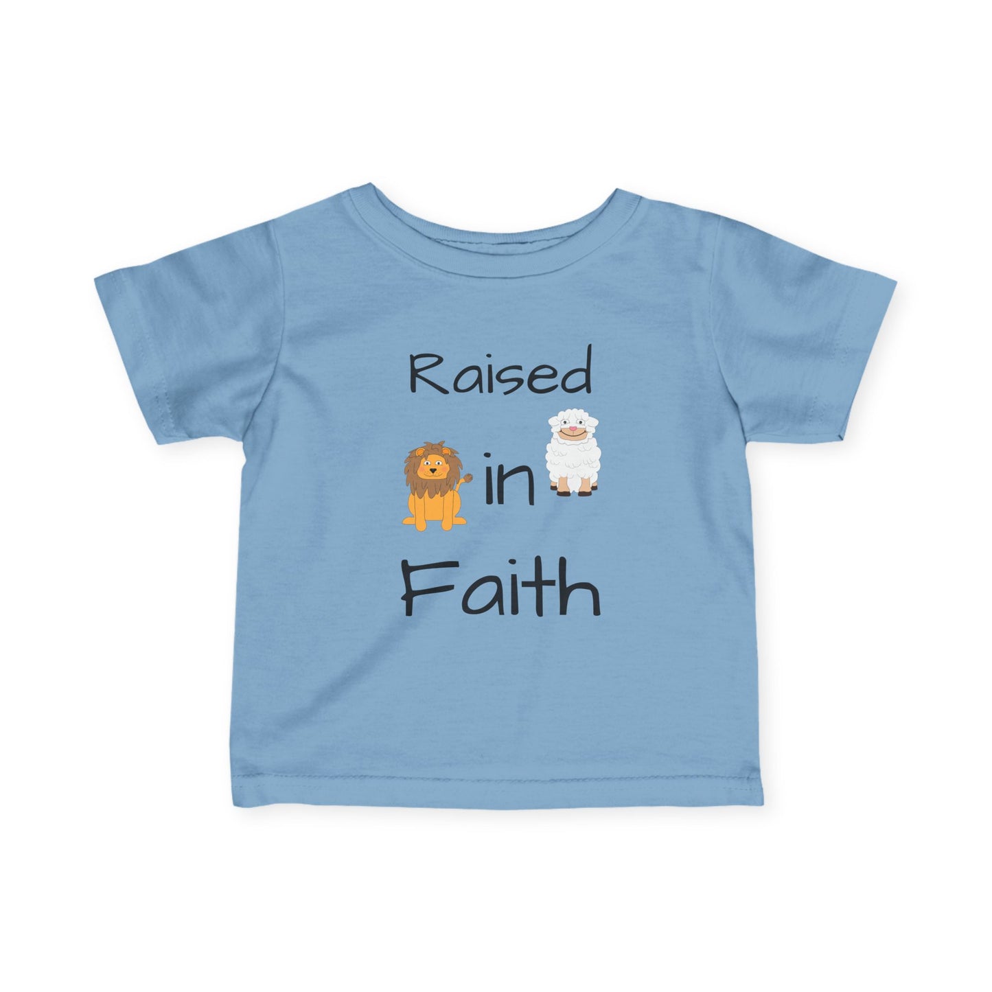 Cute 'Raised in Faith' Infant Tee - Adorable Baby T-Shirt for Christian Families